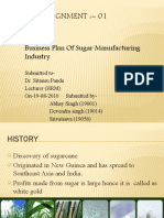 M.O.B. Assignment 01: Business Plan of Sugar Manufacturing Industry