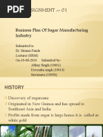 M.O.B. Assignment 01: Business Plan of Sugar Manufacturing Industry