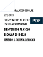 Bienvenidos Al Ciclo Escolar 2019