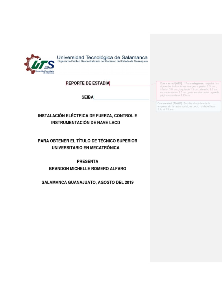 Reporte de Estadía UTS Mecatrónica | PDF | Distribución de energía ...