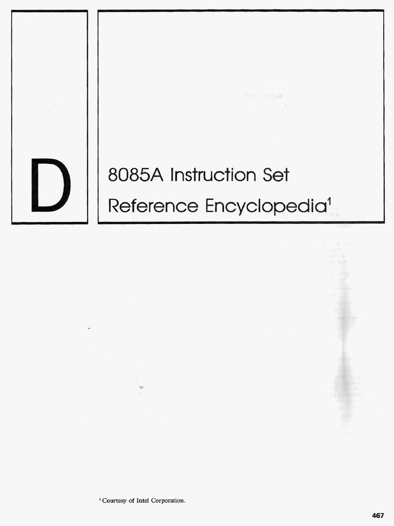 8085 Instruction Set PDF | PDF