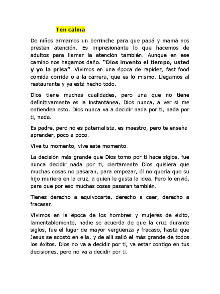 Vive tu presente con calma y fe | PDF