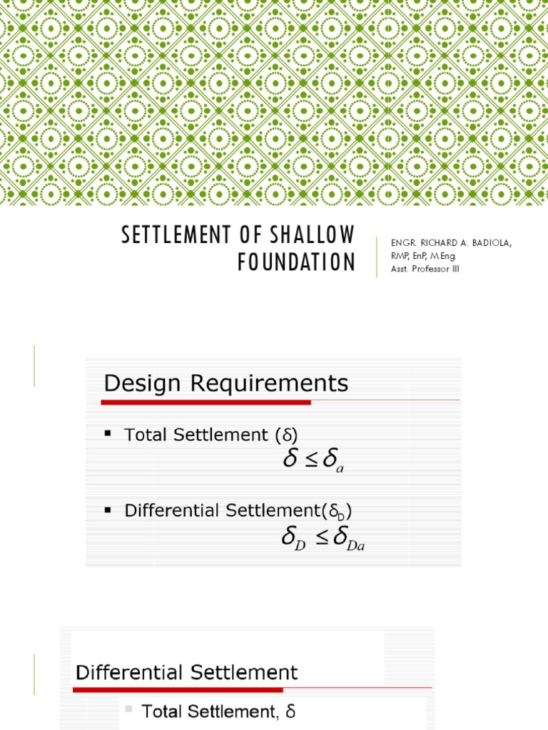 Settlement of Shallow Foundation | PDF