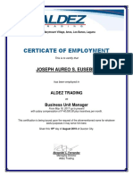 Certicate of Employment