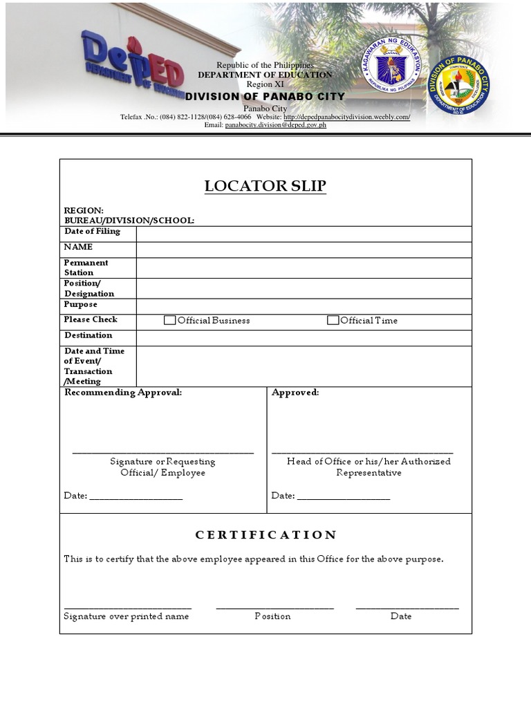 Locator Slip For Deped PDF