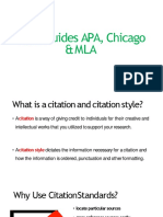 Style Guides APA, Chicago & MLA