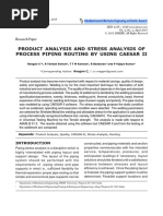 Product Analysis and Stress Analysis of Process Piping Routing by Using Caesar Ii