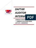 Cover Daftar Auditor Internal