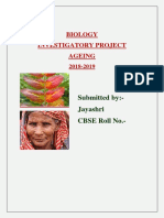 Biology Investigatory Project Ageing: Submitted By:-Jayashri CBSE Roll No.