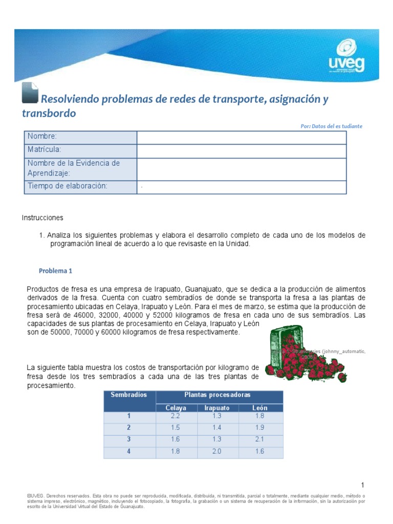Resolviendo Problemas de Redes de Transporte, Asignación y Transbordo ...