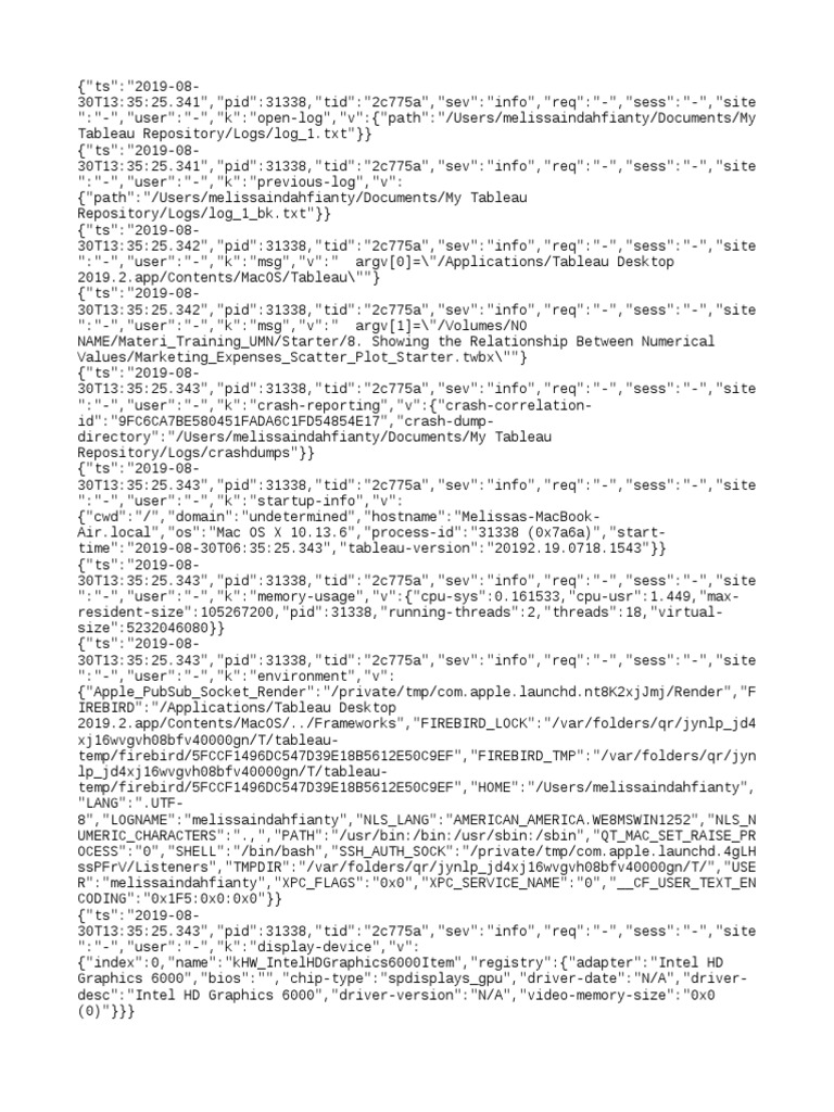 Tableau Desktop Log Analysis | PDF | Utility Software | Computing Platforms