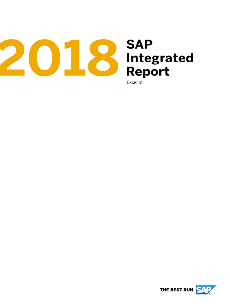 2018 SAP Integrated Report PDF Sap Se Stock Market