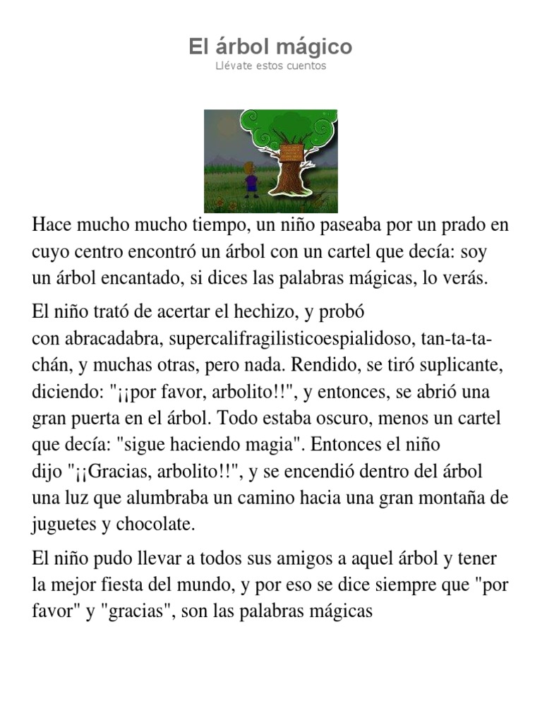 Cuento El Arbol Magico | PDF