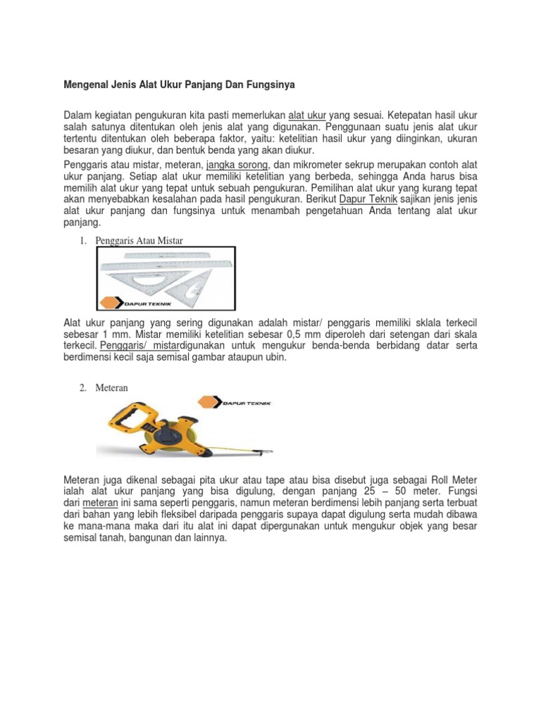 Nama Dan Fungsi Alat Ukur Pdf