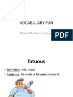 Vocabulary Fun: Words We Want To Know