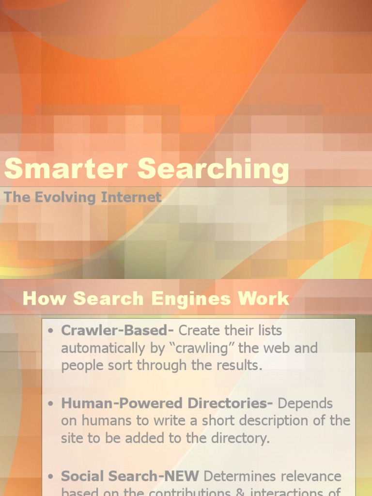 Smarter Searching 29780 | PDF | Web Search Engine | Web Software