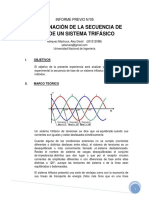 Determinación de La Secuencia de Fase de Un Sistema Trifásico