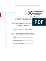 Faculty Sciences Chemistry Department North Campus Experiential Training