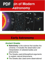 Origin of Modern Astronomy