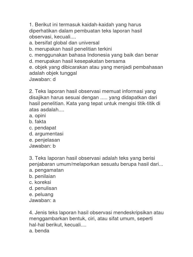 Latihan Soal B Indo Pdf
