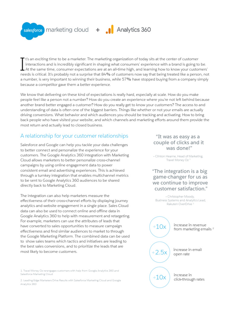 GA360 and Salesforce Marketing Cloud Integration | PDF | Analytics ...