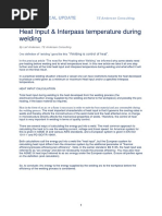 Technical Update Heat Input and Interpass Temperature During Welding PDF