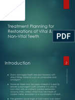 Treatment Planning For Restorations of Vital & Non-Vital Teeth