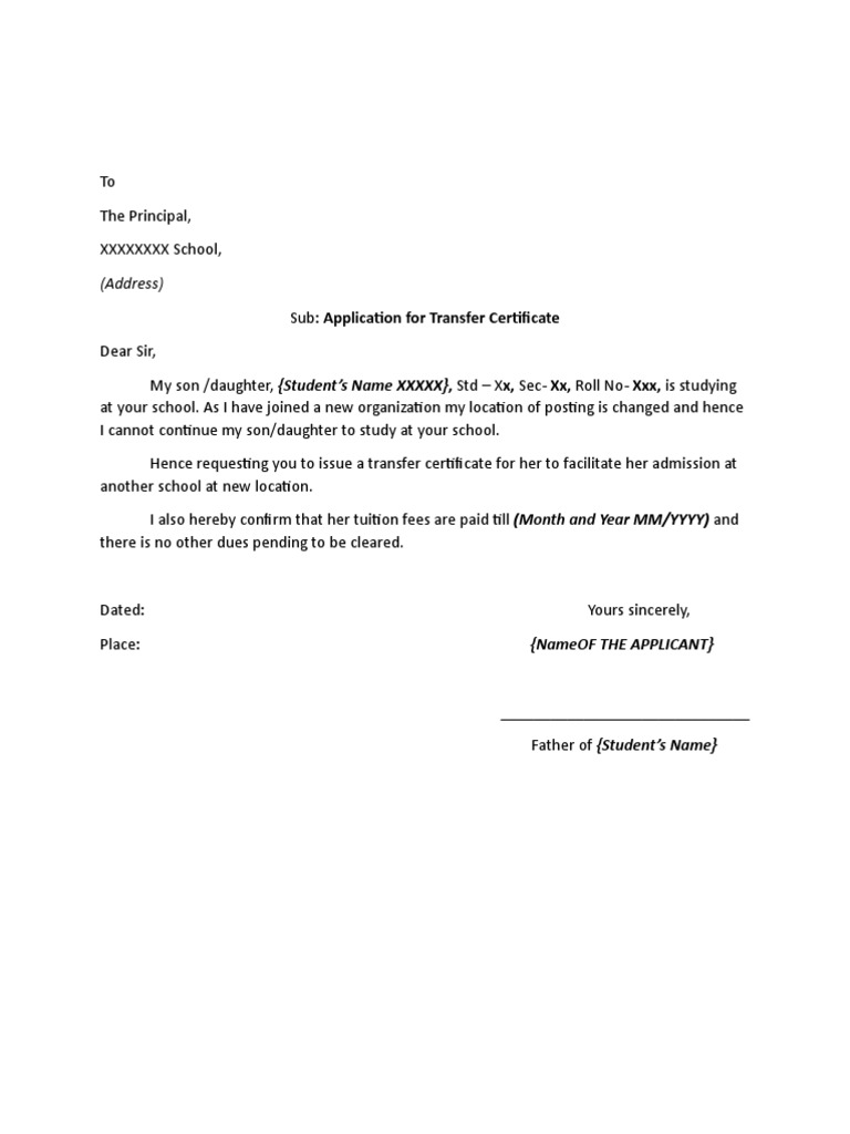 how to write application letter for school certificate