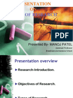 Types of Research: Presentation ON