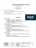 Datu Ibrahim Paglas Memorial College: Syllabus