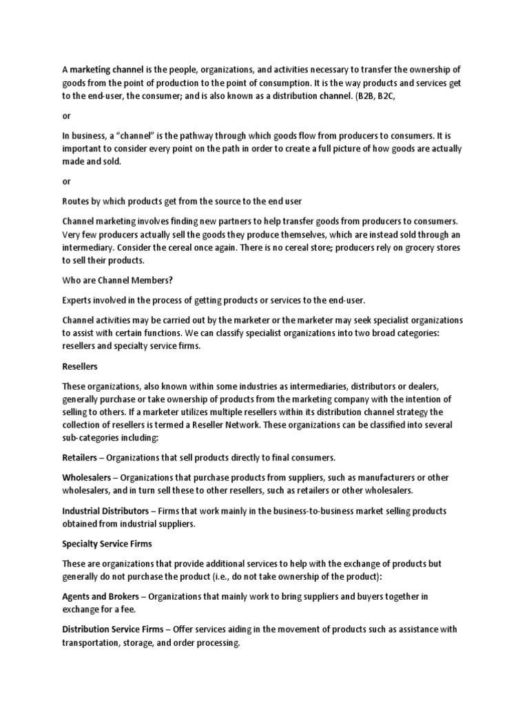 Distribution & Channel Management PDF Market Segmentation Retail