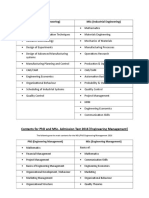 PHD (Industrial Engineering) MSC (Industrial Engineering)