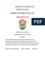 Jawahar Navodaya Vidyalaya, Shegaon (Buldana) : Certificate