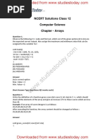 NCERT Solutions Class 12 Computer Science Chapter - Arrays