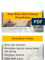 Sifat Batu Alam Dalam Pemakaian