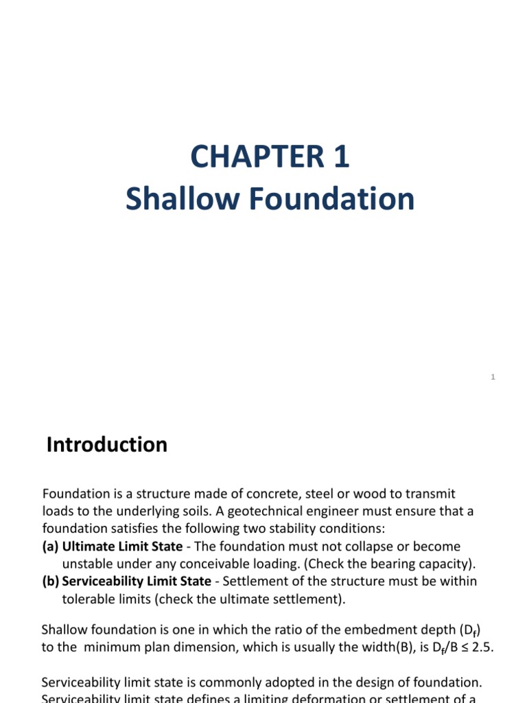 Geotechnical Design Shallow Foundation Pdf Foundation