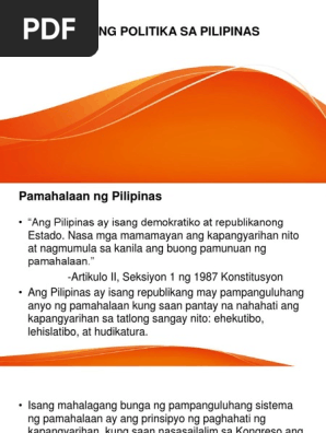 Kalagayan Ng Politika Sa Pilipinas