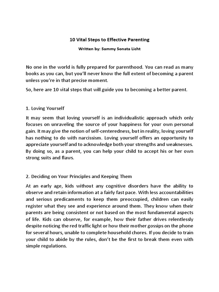 10 Essential Steps for Effective Parenting | PDF | Parenting ...