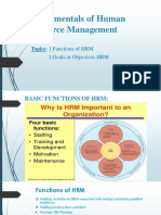 Fundamentals of HRM Functions Goals