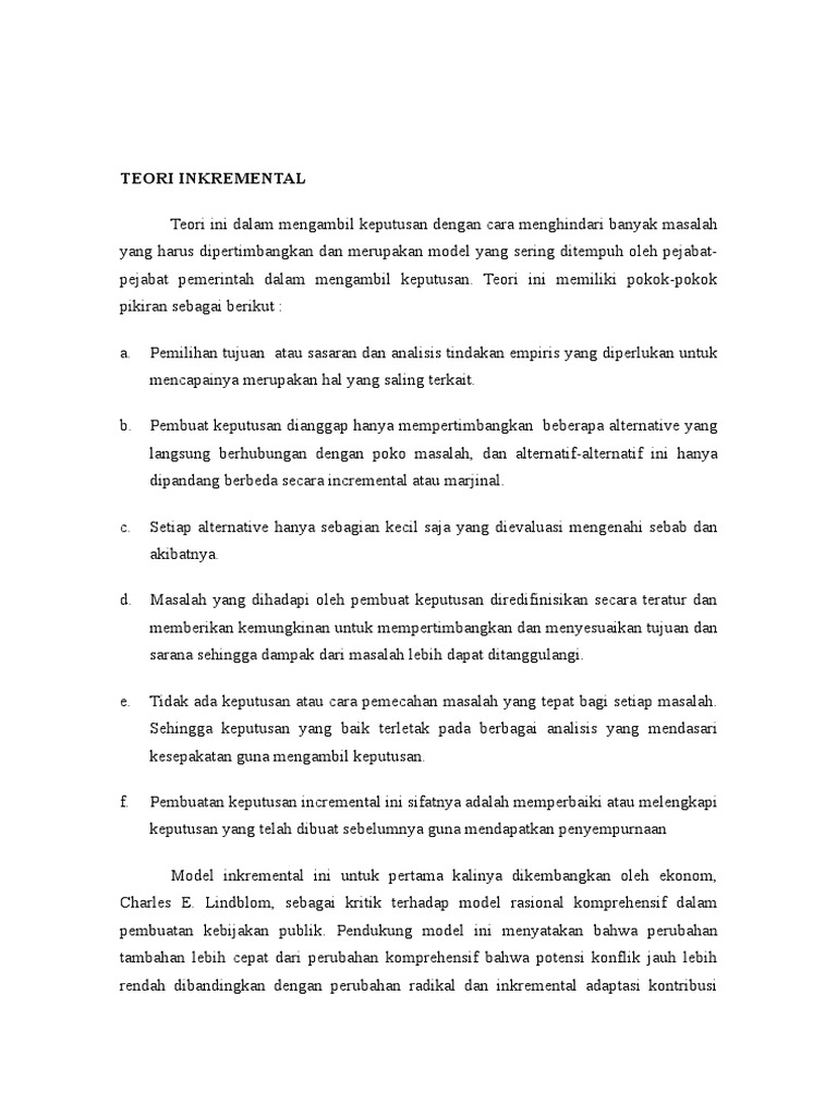 Teori Inkremental dalam Pengambilan Keputusan | PDF