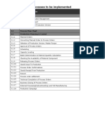 List of Business Processes To Be Implemented: 1.1 Master Data