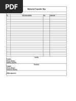 Material Transfer Slip