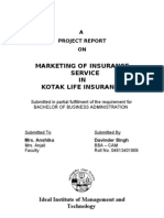 Marketing of Insurance Service in Kotak Life Insurance
