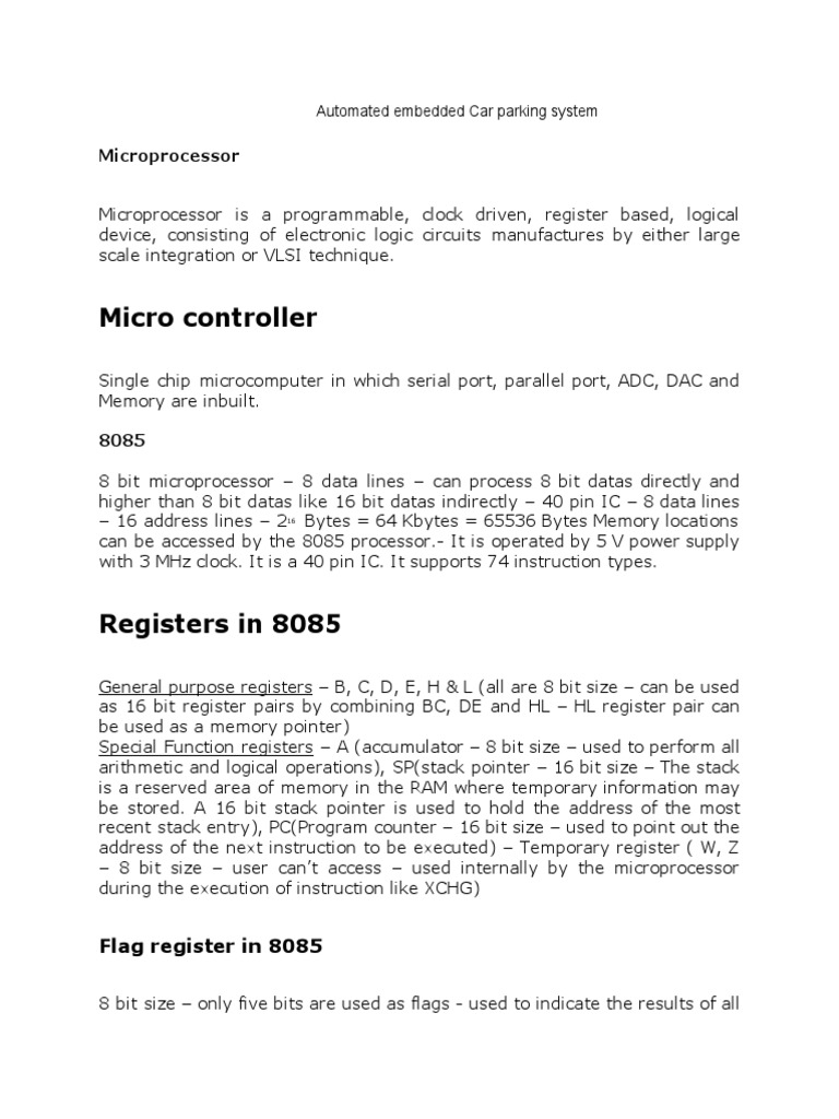 Advanced Car Parking System Overview | PDF | Electronic Engineering ...