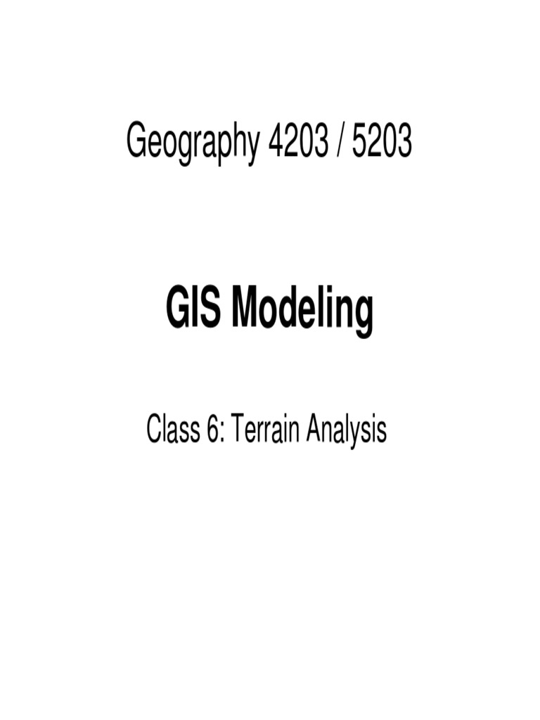 Geography 4203 / 5203 GIS Modeling PDF Contour Line Geographic