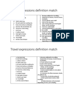 Travel Expressions Definition Match