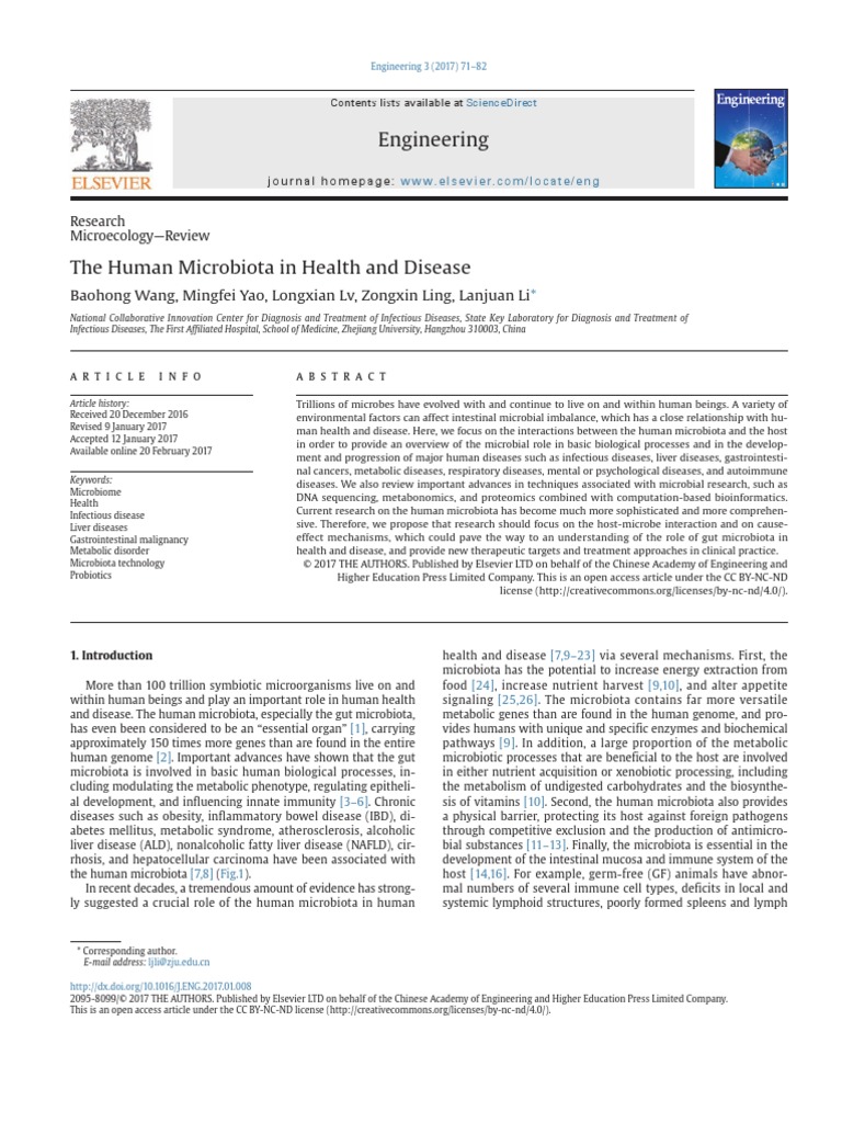 The Human Microbiota in Health and Disease: Engineering | PDF | Gut ...