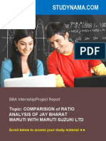 Ratio Comparison of Jay Bharat Maruti & Maruti Suzuki LTD - BBA Finance Summer Training Projec..