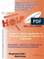 Updated Solved Past Papers of Eye by Med Com