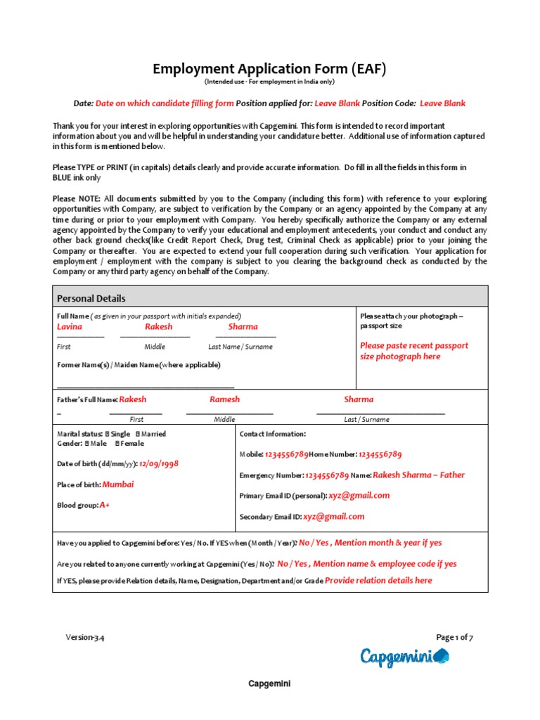 Employment Application Form Dummy PDF PDF Passport Travel Visa
